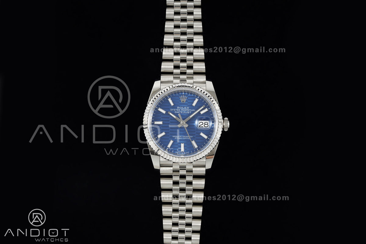 DateJust 36 SS 126234 ARF 1:1 Best Edition Blue Textured Stick Dial on Jubilee Bracelet DD3235